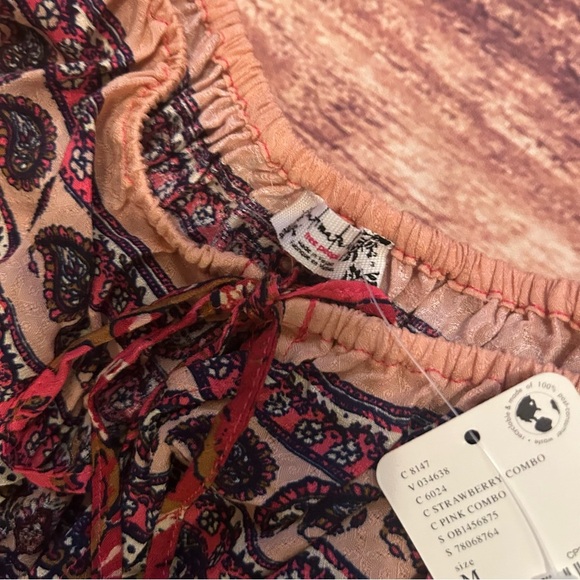 Women’s Free People  Bali Mariposa Dress, Strawberry Combo, Medium - Picture 5 of 8